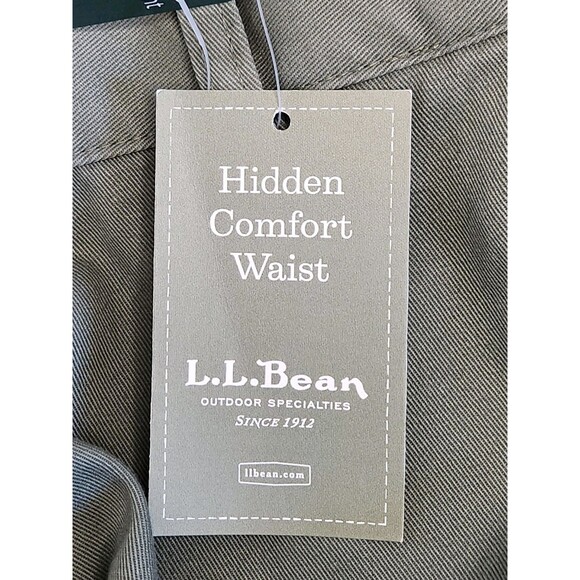 NWT L.L. Bean Pants Men's 38x29 Green Comfort Waist Wrinkle Free Chinos Khakis - Picture 7 of 8